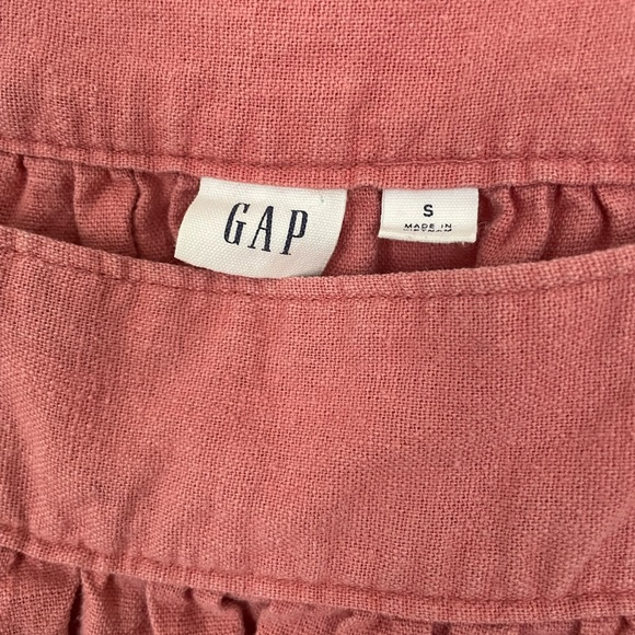 GAP linen blend spring summer shift dress small flutter sleeve pockets - Picture 4 of 6